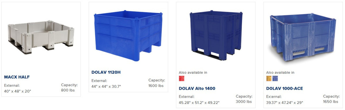 MACX48 Solid Harvest Bin - 48 x 48 x 28.5 Bulk Container
